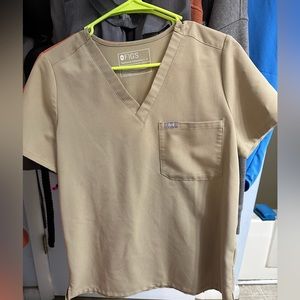 Figs scrub top, size small. Color is latte.